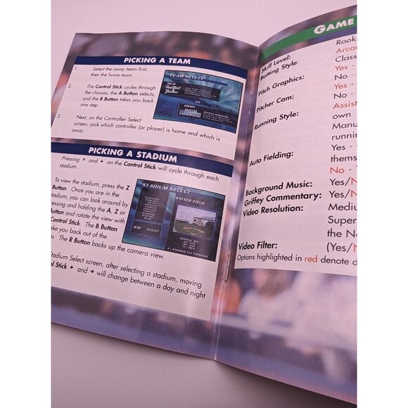 Ken Griffey Jr's Slugfest (Nintendo 64 N64, 1999) Manual Only No Game - Picture 6 of 6